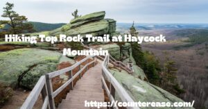 Hiking Top Rock Trail at Haycock Mountain.